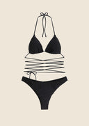 Woman bikini Me fui Triangle with fixed black briefs 0100_BK