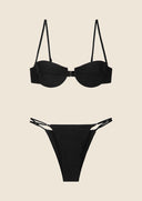 Bikini Donna Me fui Reggiseno con Ferretto e Slip Regolabile Nero 0101_BK