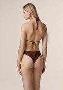 Woman bikini Me fui Triangle with fixed brown brown brown