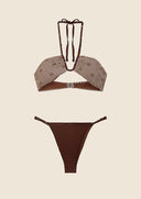 Woman bikini Me fui Band with ferretto and adjustable brown 0311-bn