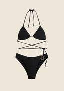 Woman bikini Me fui Triangle with fixed black briefs 0500-BK