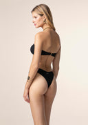 Woman bikini Me fui Band with fixed black briefs 0501-bk