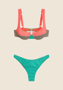 Woman bikini Me fui Reggio Emilia with Ferretto and Fixed American Slip Color Block 0502-CR