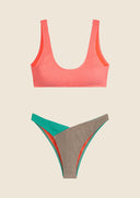 Woman bikini Me fui Top with fixed American briefs Color Block 0503-CR