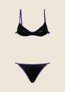 Woman bikini Me fui Band with adjustable black briefs 0802_ BK