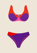 Women's Bikinis Me fui Curvy Bandeau with Underwire and Fixed American Brief Color Block 2300-PR