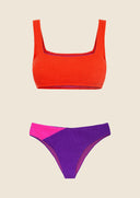 Women's Bikinis Me fui Curvy Top with Fixed American Brief Color Block 2301-PR