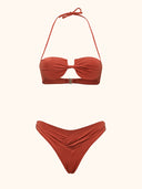 Women's Bikinis Me Fui Bra with Underwire and Red Clay Fixed Brief SW0102RC