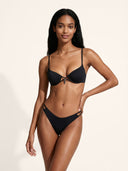 Bikini Donna Me Fui Reggiseno con Ferretto e Slip Regolabile Nero SW0111-BK