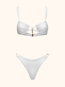 Women's Bikinis Me Fui Bra with Underwire and White Adjustable Briefs SW0111-WH
