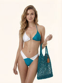 Bikini Donna Me Fui Triangolo con Slip Americano fisso Petrolio MF26-SW0140-PT