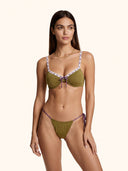 Bikini Donna Me fui Reggiseno ferretto con Slip regolabile Verde Militare SW0211-MG
