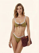 Bikini Donna Me fui Top con Slip fisso Verde Militare SW0212-MG