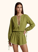 Camicia Donna Me fui Verde Militare SW0217-MG