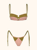 Bikini Donna Me fui Reggiseno ferretto con Slip regolabile Rosa SW0221-PK