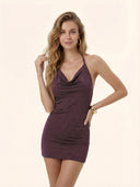 Vestito corto Donna Me fui Bordeaux SW0238-BD