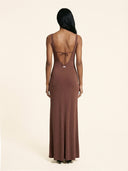 Vestito Lungo Donna Me Fui Marrone SW0329-BN