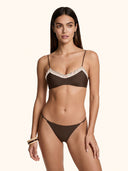 Bikini Donna Me fui Top regolabile con Slip fisso Marrone SW0431-BN