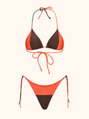 Bikini Donna Me Fui Triangolo con Slip Americano Regolabile Corallo SW0433-CR