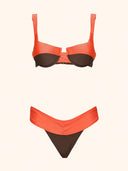 Women's Bikinis Me Fui Bra with Underwire and Coral Fixed Brief SW0434-CR