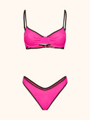 Bikini Donne Me fui Reggiseno ferretto con Slip Americano fisso Fucsia SW0618-FX