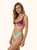Women's Bikinis Me fui Bra with Underwire and Color Block Fixed American Brief 0651-FX