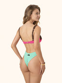 Women's Bikinis Me fui Bra with Underwire and Color Block Fixed American Brief 0651-FX
