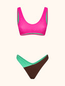 Bikini Donna Me fui Top con Slip Americano Fisso Color Block 0652-FX