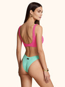 Women's Bikinis Me fui Color Block Fixed American Brief Top 0652-FX