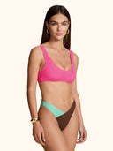 Women's Bikinis Me fui Color Block Fixed American Brief Top 0652-FX