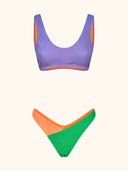 Bikini Donna Me fui Top con Slip Americano Fisso Color Block 0652-LC