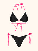 Bikini Donna Me Fui Triangolo con Slip Regolabile Nero SW0700-BK