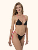 Women's Bikinis Me Fui Triangle with Black Adjustable Brief SW0700-BK