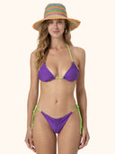 Women's Bikinis Me Fui Triangle with Adjustable Briefs Purple SW0700-PR