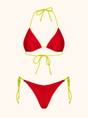 Women's Bikinis Me Fui Triangle with Adjustable Briefs Red SW0700-RD