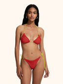 Women's Bikinis Me Fui Triangle with Adjustable Briefs Red SW0700-RD