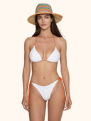 Women's Bikinis Me Fui Triangle with Adjustable Briefs White SW0700-WH