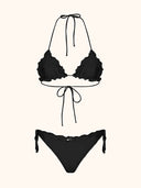 Bikini Donna Me Fui Triangolo con Slip Brasiliano Regolabile Nero SW1906-BK