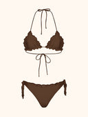 Bikini Donna Me Fui Triangolo con Slip Brasiliano Regolabile Marrone SW1906-BN