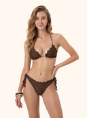 Women's Bikinis Me Fui Triangle with Adjustable Brown Brazilian Brief SW1906-BN