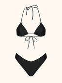 Bikini Donna Me Fui Triangolo con Slip Americano Fisso Nero SW1907-BK