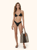 Women's Bikinis Me Fui Triangle with American Fixed Brief Black SW1907-BK