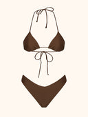 Bikini Donna Me Fui Triangolo con Slip Americano Fisso Marrone SW1907-BN