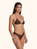 Women's Bikinis Me Fui Triangle with Brown Fixed American Brief SW1907-BN