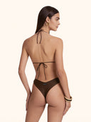 Women's Bikinis Me Fui Triangle with Brown Fixed American Brief SW1907-BN