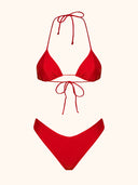 Bikini Donna Me Fui Triangolo con Slip Americano Fisso Rosso SW1907-RD