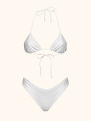 Bikini Donna Me Fui Triangolo con Slip Americano Fisso Bianco SW1907-WH