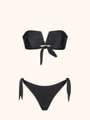 Bikini Donna Me Fui Fascia a V con Ferretto e Slip Regolabile Nero SW1908-BK