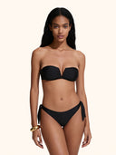 Bikini Donna Me Fui Fascia a V con Ferretto e Slip Regolabile Nero SW1908-BK
