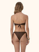 Bikini Donna Me Fui Fascia a V con Ferretto e Slip Regolabile Marrone SW1908-BN